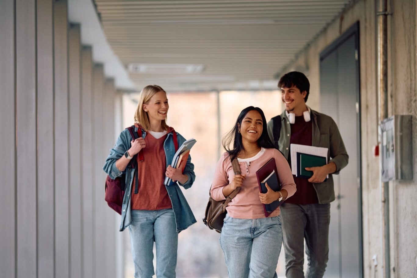 university students walking