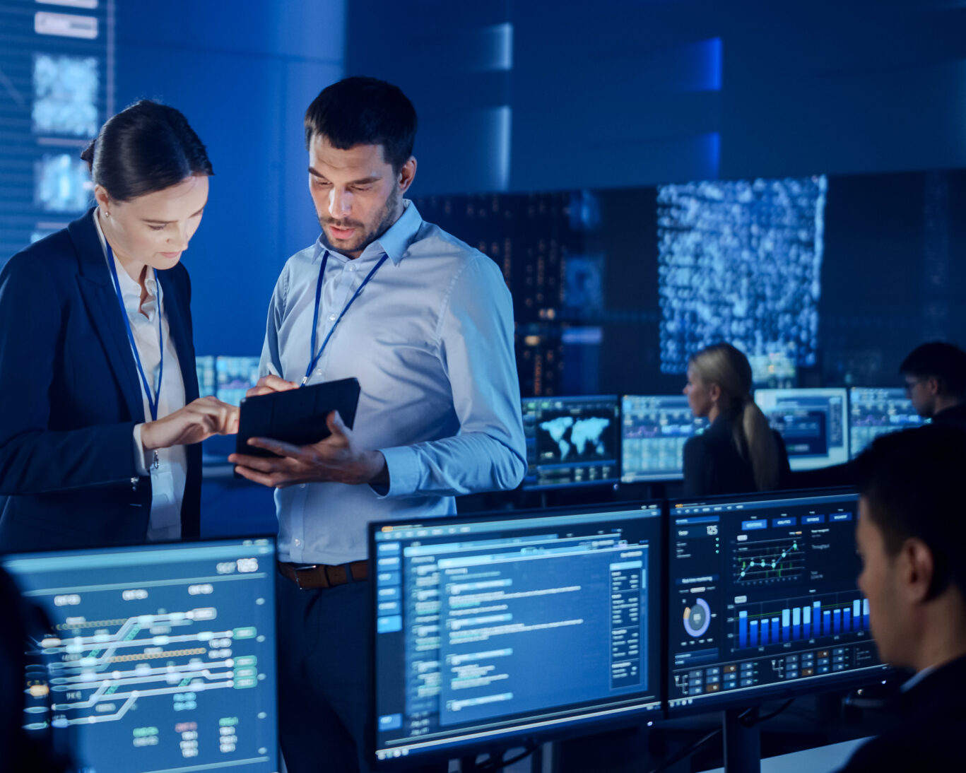 ech team collaborating in high-tech office environment near Palo Alto, California