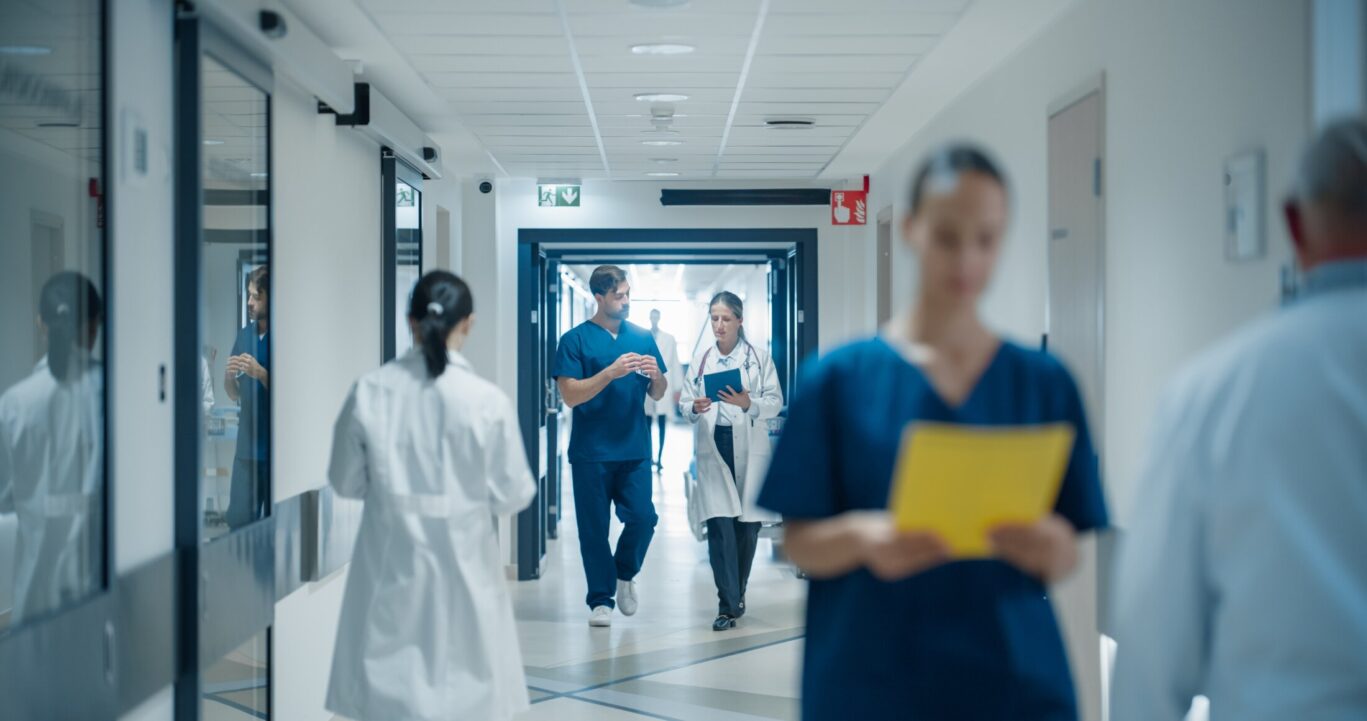 Doctors walking the hospital halls