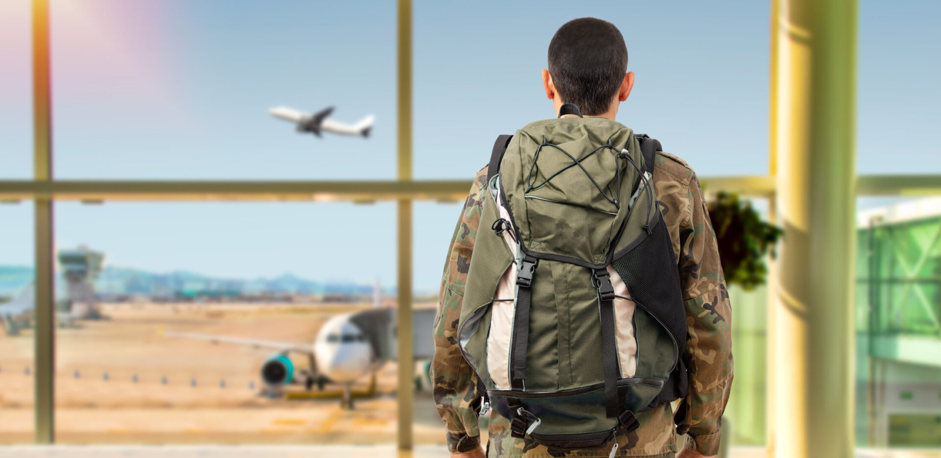soldier traveling for military