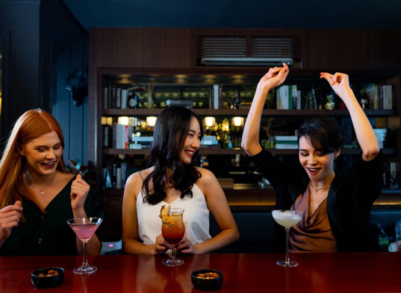 social group of women at drinks